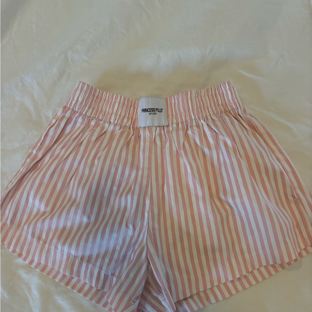 Princess Polly Pink Stripe Elastic-Waist Women’s Shorts